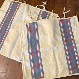 2Lauren Ralph Lauren  Grain Stripe Linen Cotton Euro sham Red Blue Cream (2)SHAM